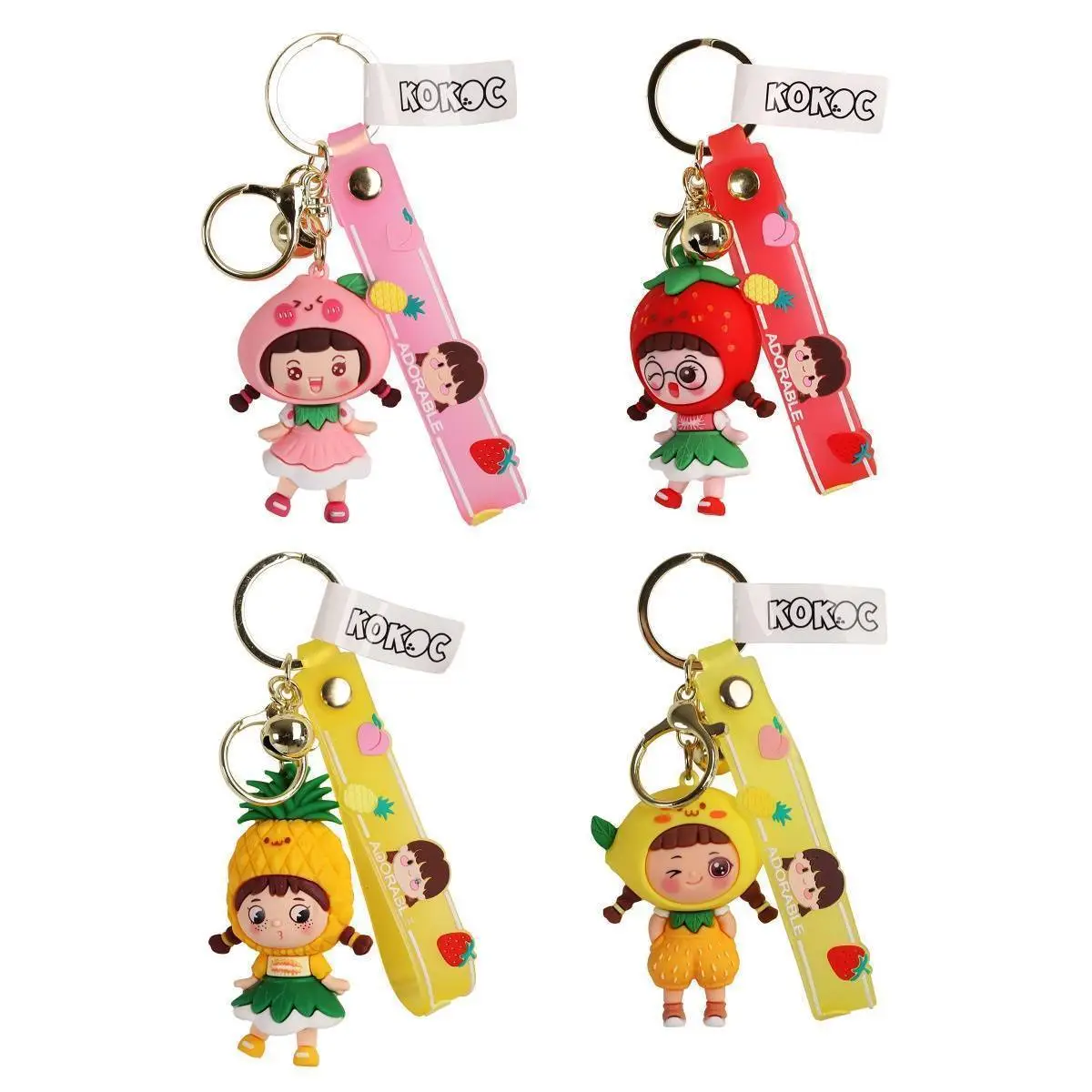 Брелок 7см Фруктовая девочка резина в асс., фото №1