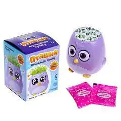 Набор для опытов "Пташки выращиваем травку" фиолетовый горшочек, фото №1