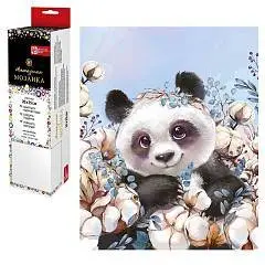 Алмаз моз Панда в цветах  20*25см полн выкл, фото №1