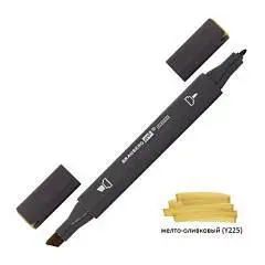 Маркер д/скетч двусторонний 1мм-6мм BRAUBERG желто-оливк (Y225), фото №1