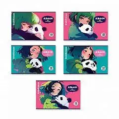 Альбом д/рис А4 12л 100г скоба EK Panda Hugs, фото №1