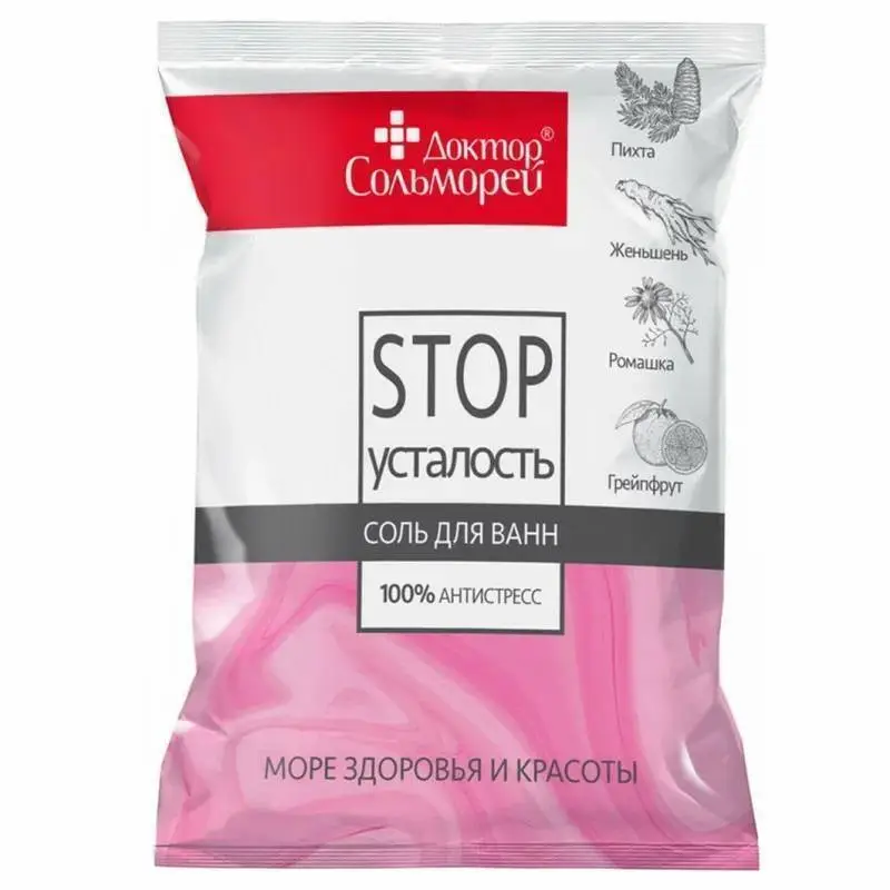 Соль д/ванн Доктор Сольморей СТОП-усталость 500г, фото №1