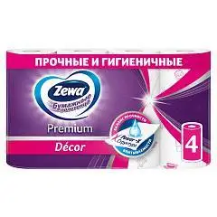 Полотенца бумажные Zewa Premium Декор, 4 рул, фото №1