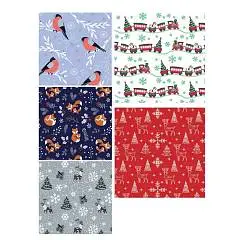 Бумага упаковочная Зимняя пора в рулоне 70х100 см, фото №1