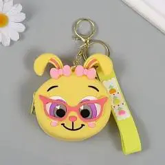 Брелок кошелёк Зайка в очках карабин 3,5*9*9см, фото №1