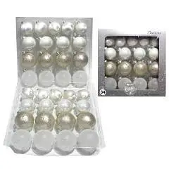 Набор шаров елочных 34 шт стекло ассорти цветов, фото №1