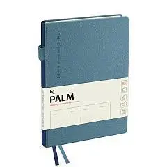 Ежедневник недат А5 "Palm. Steel blue" голубой, петля д/ручки, фото №1