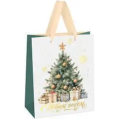 Сумка подарочная "Christmas mood" фольга 18*23*10см, фото №1