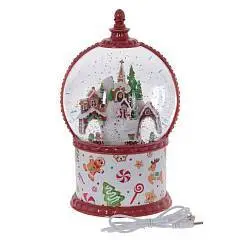 Фигурка в шаре"Пряничный дом"(свет,вьюга,муз,движ,AAх3 н/п,USB)H, фото №1