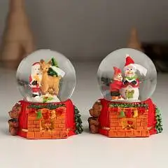 Снежный шар нг стекл дед мороз или снеговик  5.5*5*6.5 см МИКС, фото №1