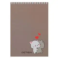 Скетчбук  А5 40л 140*200  Кошачьи Хвостики 180г спираль, фото №1