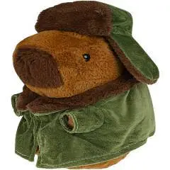 Мягкая игрушка "Капибара в ушанке", 20*22см, фото №1