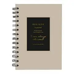 Тетрадь 120л ТОЧКА "Believe", бежевая рамка, тв.обл, фото №1