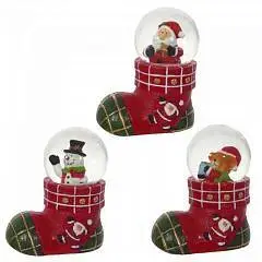 Фигурка декор в стекл шаре"Дед Мороз/Снегови/Мишка"D4,5 см, H8 с, фото №1