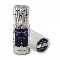 Карандаш чернографитный Happy Graphix "Розовые котята" НВ, фото №1