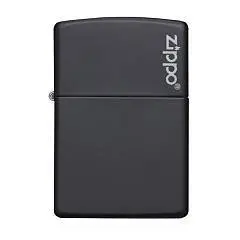 Зажигалка ZIPPO Classic чёрная матовая с логотипом, фото №1