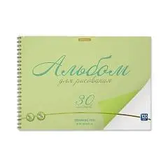 Альбом д/рис А4 30л 120г клеев осн пл обложка Neon зеленый ЕК, фото №1