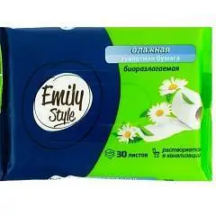 Влажная туалетная бумага Emily Style водорастворимая 30шт, фото №1