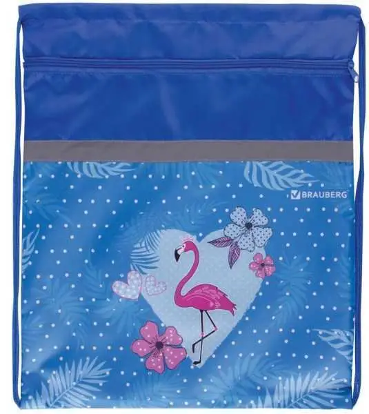 Мешок для обуви BRAUBERG, плотная, 49х41см, Flamingo, фото №1