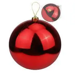 Шар елочный 20 см, Праздничное настроение, красный, фото №1