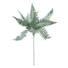 Набор листьев с глиттером 12шт., H19см, зеленый, фото №1