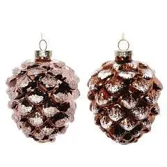 Украшение елочное стекло "Снежная шишка" 11 см, фото №1