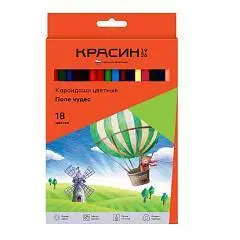 Карандаши цветные 18цв трехгр "Поле чудес" Красин, фото №1