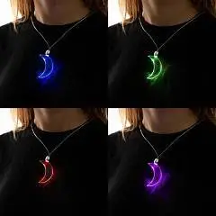 Светодиодный кулон "Полумесяц" 60 см, мульти, фото №1