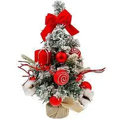 Елка декоративная "Зимняя красавица", 40см, красная, фото №1