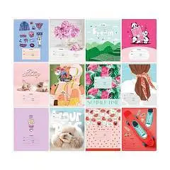 Тетрадь 18л КЛЕТКА "Mix-12. Девочки", фото №1