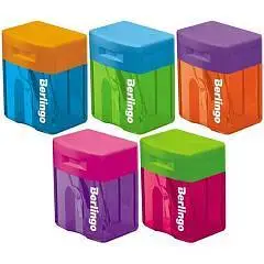 Точилка пластиковая Berlingo "Fuze", 1 отв., контейнер, ассорти, фото №1