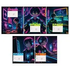 Тетрадь 12л КЛЕТКА "Gamer", выб.лак, фото №1