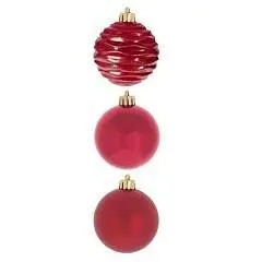 Набор шаров "Трио фэнтези", 3-х шт, D 8 см красный, фото №1