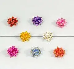 Бант звездочка на липучке 2,5см с золотой полосой (микс), шт, фото №1