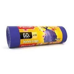 Пакеты для мусора 60л 15шт Bunny Bags с ручками 15 мкр, фото №1