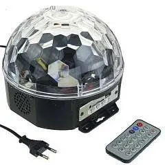 Световой прибор "Хрустальный шар" D-20 см, с музыкой, V220, фото №1