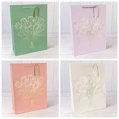 Сумка подарочная "Букет" 31*42*12см тиснение, фото №1