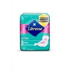 Прокладки гигиен Libresse Ultra Супер с мягкой поверхностью 8шт, фото №1