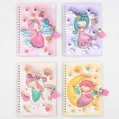 Блокнот А6 48л "ФЕЕЧКА" 13*18см  на замочке,гребень, фото №1