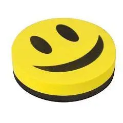 Стиратель для досок "Смайлик" 90мм, магнитный, фото №1