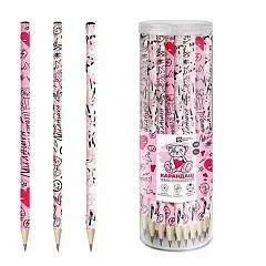 Карандаш чернографитный "РОЗОВЫЙ МИКС" HB, трехгран, ассорти, фото №1