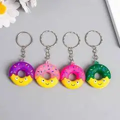 Брелок резина "Весёлый пончик"МИКС 3,5х3,5 см, фото №1
