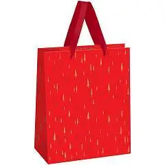 Сумка подарочная "Christmas pattern" фольга, блестки 18*23*10см, фото №1