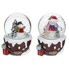 Фигурка декор. в стек.шаре с эффек.вьюги"Новый год"D 4.5 см,H6,5, фото №1