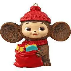 Подвеска Чебурашка в шапке 8 см полирезина, фото №1