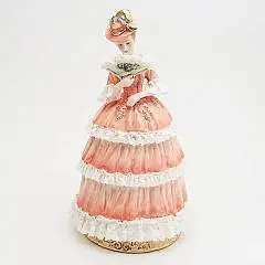 Фигурка фарфор Девушка с цветами, 19*19*34 см, фото №1