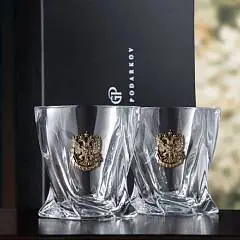 Набор д/виски "Герб РФ" 2 бокала/камни, фото №1