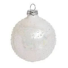 Шар "Ледяной дождь" жемчужный перелив (стекло) 8 см, фото №1