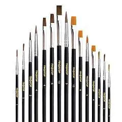 Набор кистей Пифагор 15шт пони-9шт синт-4шт щет-2шт круг плоск, фото №1