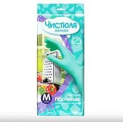 Перчатки латексные ЧИСТЮЛЯ ЛЕГКАЯ (M), фото №1